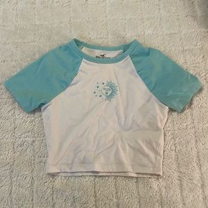 hollister xxs blue crop top